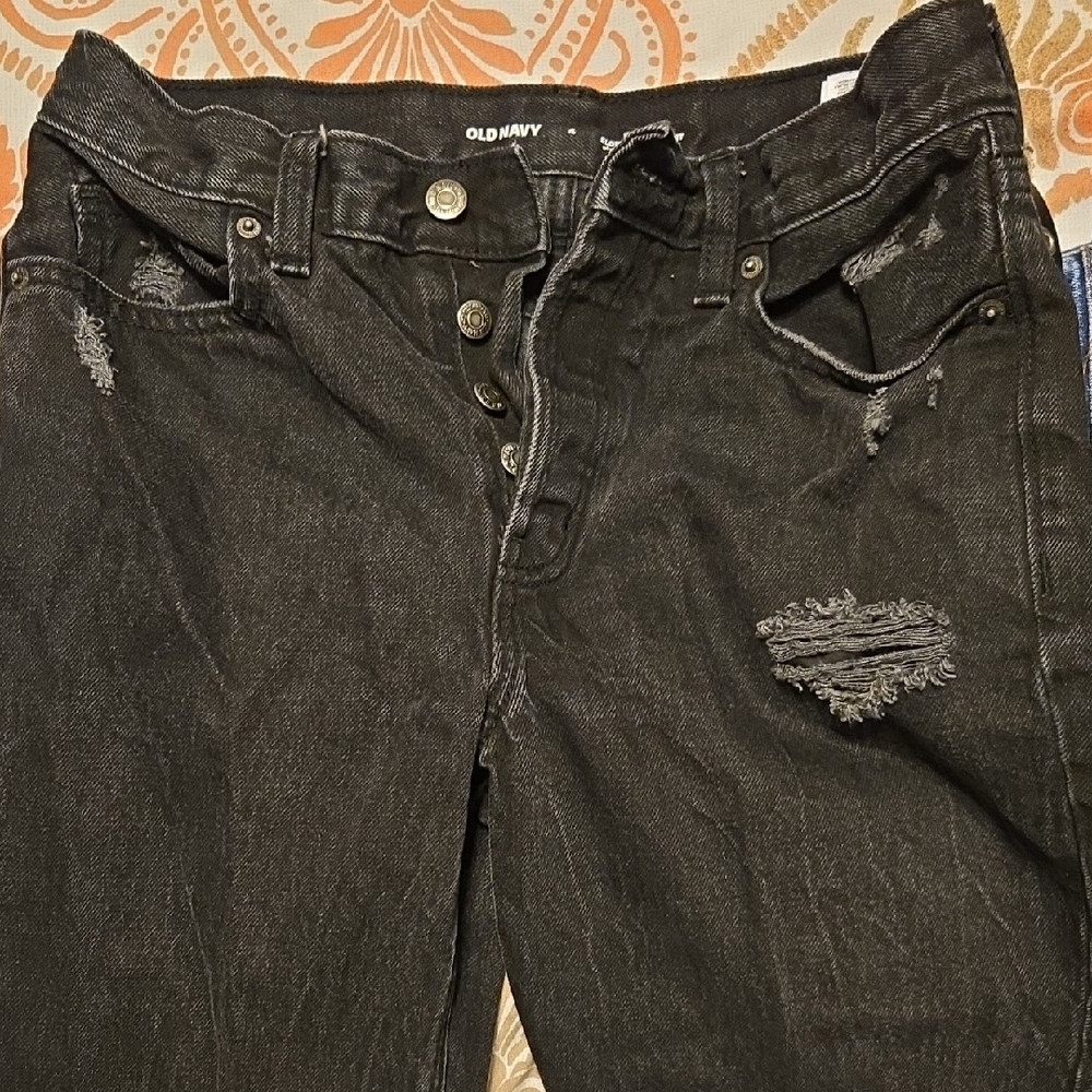 Old Navy Charcoal Distressed Men's Skinny Jeans